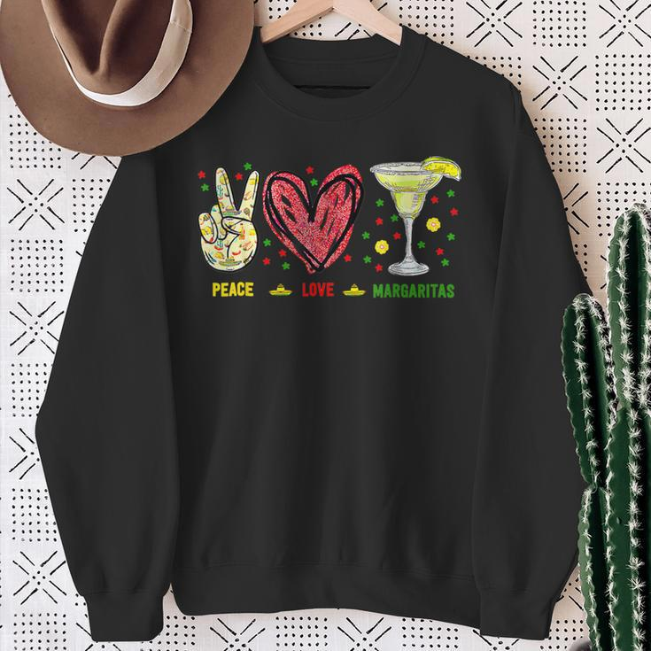 Peace Love Margarita Cinco De Mayo Drinking Party Sweatshirt Gifts for Old Women