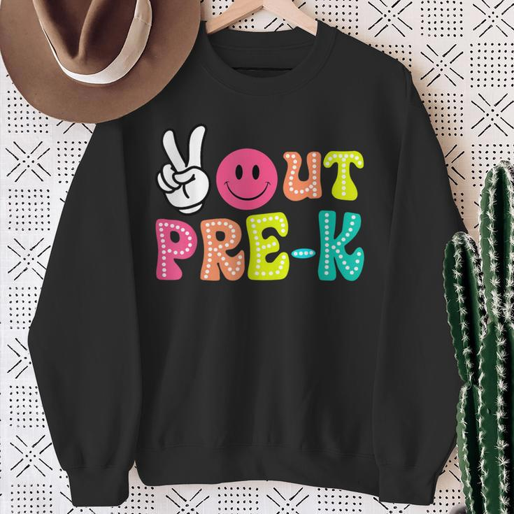 Peace Out Pre-K Graduation Class Of 2024 Last Day Of School Sweatshirt Gifts for Old Women