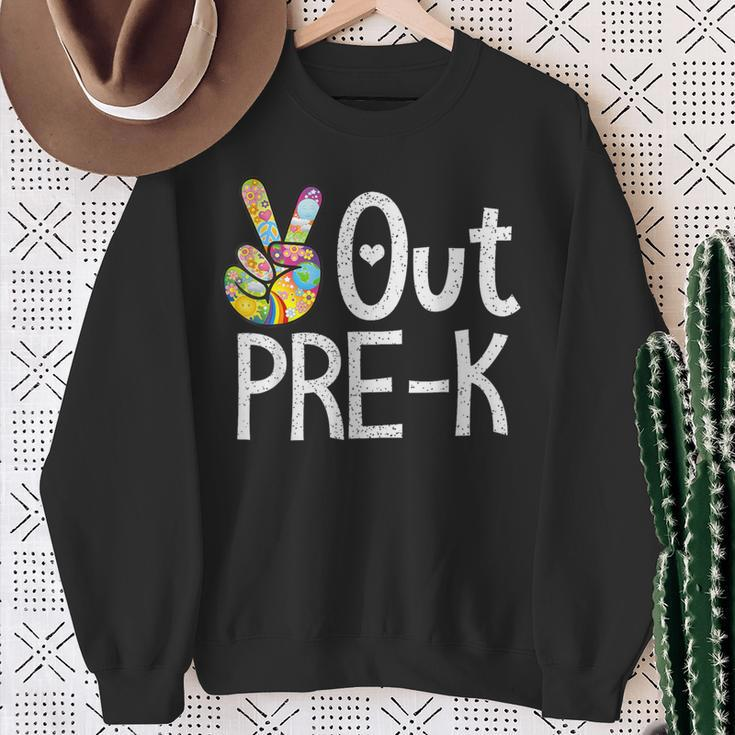 Peace Out Pre-K Last Day Of School Pre-K Graduate 2024 Sweatshirt Gifts for Old Women