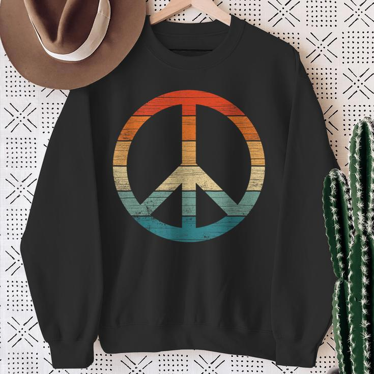 Peace Sign Vintage Distressed Anti War Freedom Retro Sweatshirt Gifts for Old Women