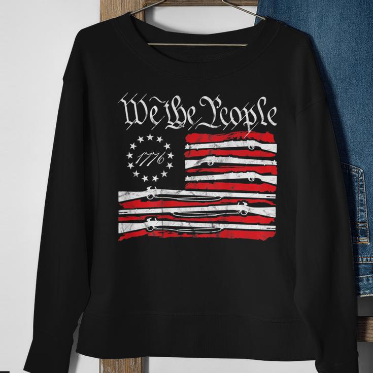 We The People Gun Rights American Flag 4Th Of July On Back Sweatshirt Gifts for Old Women