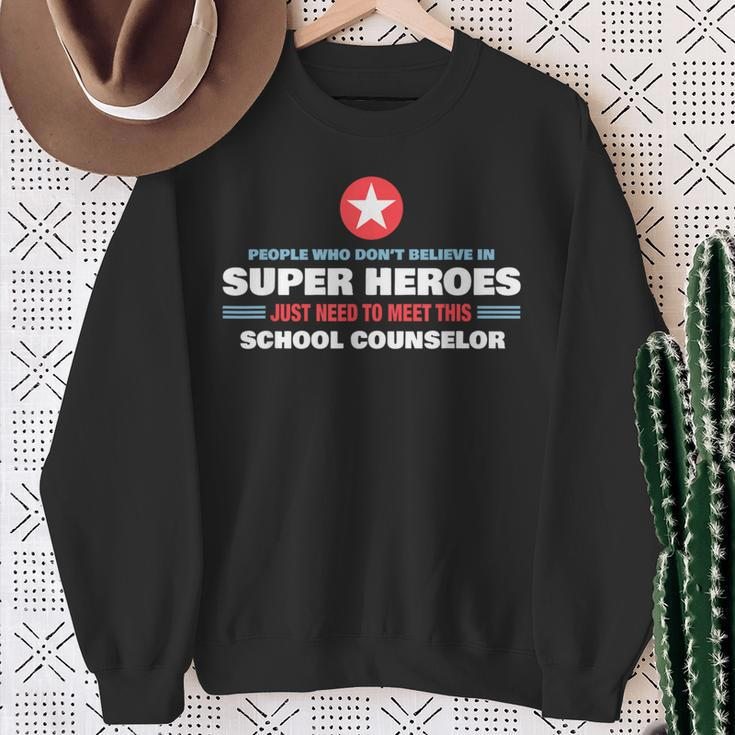 People Meet Super Hero School Counselor Sweatshirt Gifts for Old Women