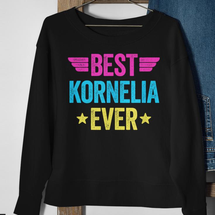 Personalisiertes Sweatshirt Beste Kornelia Ever, Buntes Design Geschenke für alte Frauen