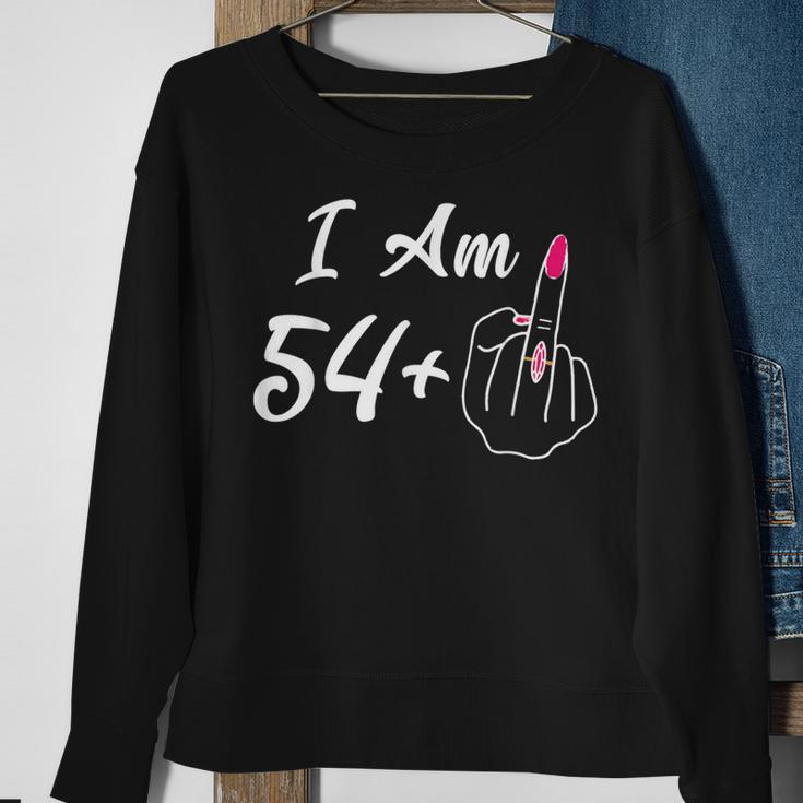 Personalized I Am 54 Plus 1 Middle Finger 55Th Women Sweatshirt Gifts for Old Women