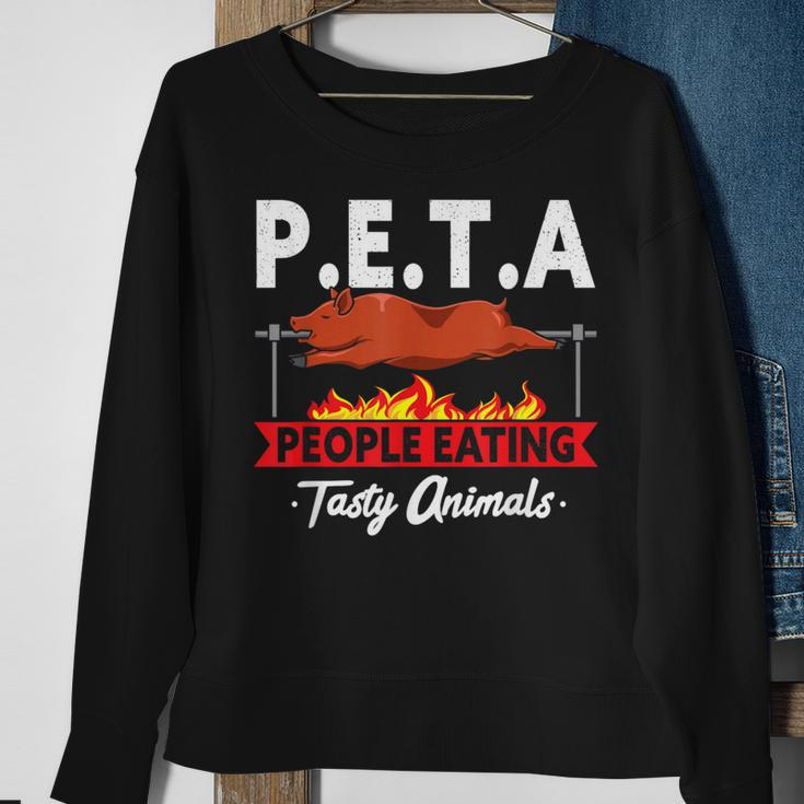 PETA People Eating Tasty Animals Bbq Grill Smoking Meat Sweatshirt Gifts for Old Women