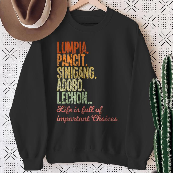 Philippines Filipino Lumpia Pancit Sinigang Adobo Lechon Sweatshirt Gifts for Old Women