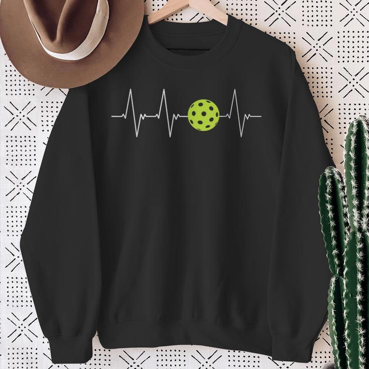 Pickleball W Heartbeat GraphicSweatshirt Gifts for Old Women