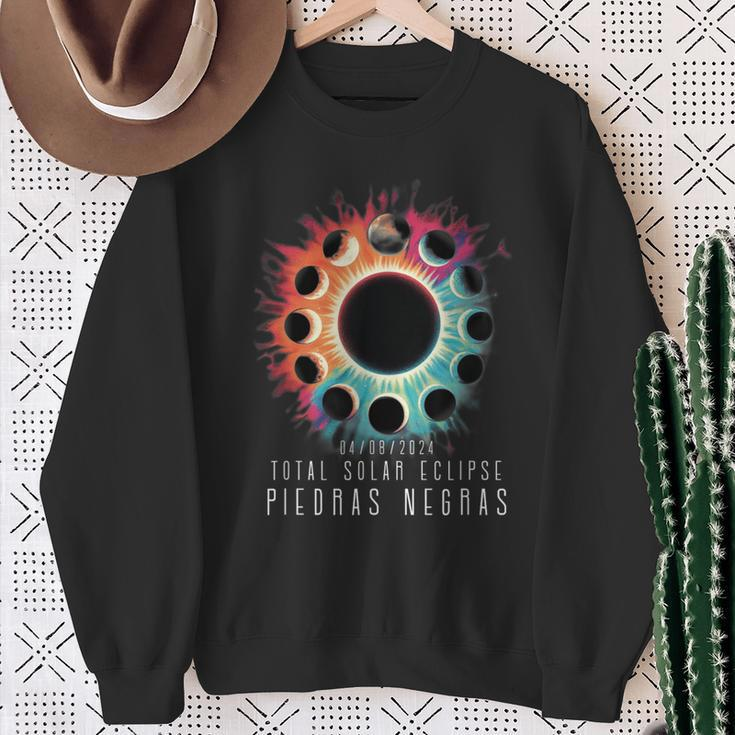 Piedras Negras Eclipse Tie Dye Vintage Inspired 2024 Sweatshirt Gifts for Old Women