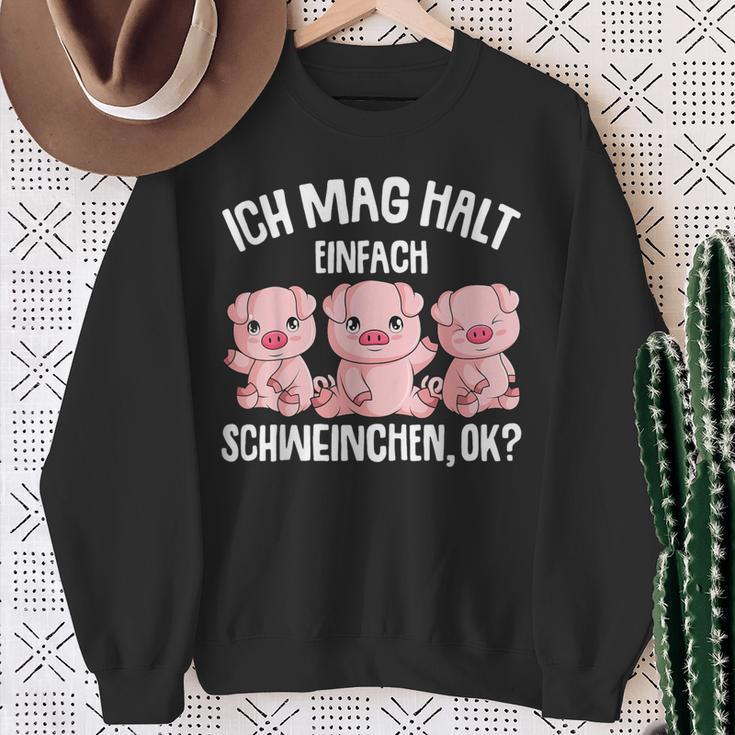 Pigs Ich Mag Halt Schweinchen Sweatshirt Geschenke für alte Frauen