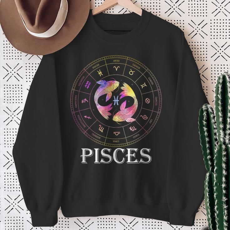 Pisces Horoscope Zodiac Sign February & March Birthday Sweatshirt Gifts for Old Women