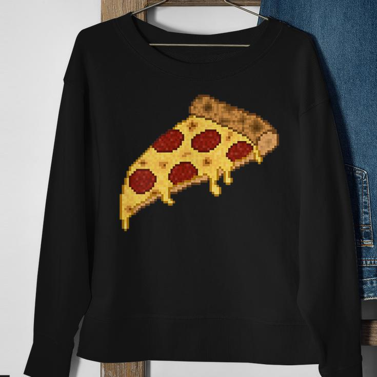 Pixel Pizza Sweatshirt Gifts for Old Women