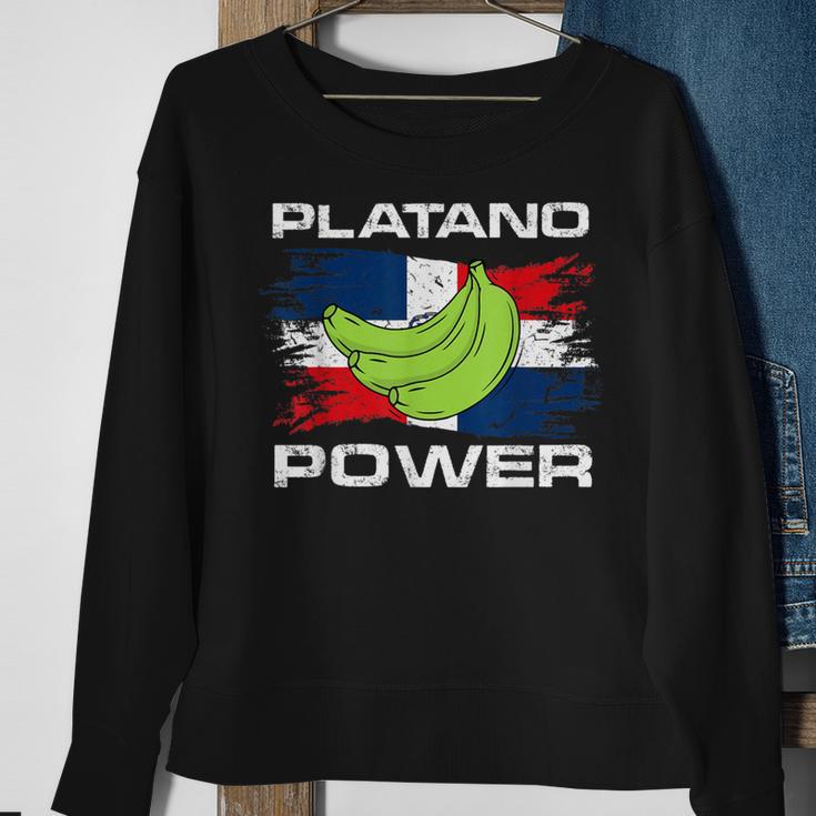 Platano Power Dominican Republic Flag Sweatshirt Gifts for Old Women