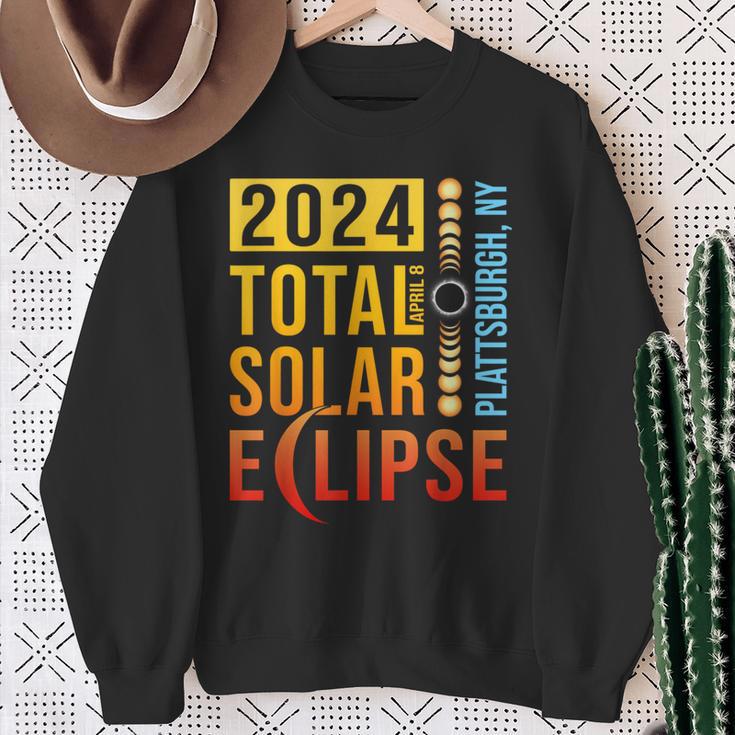 Plattsburgh New York Total Solar Eclipse 2024 Sweatshirt | Mazezy