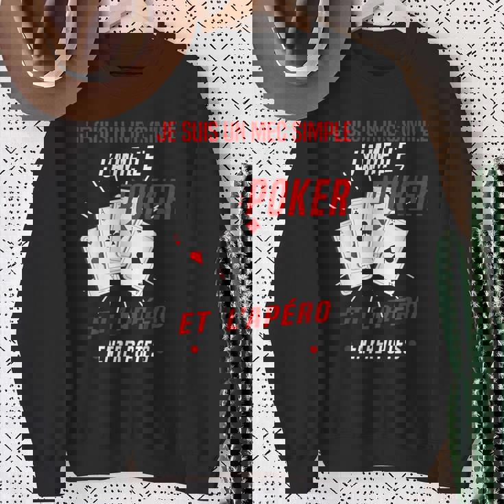 Poker Cadeau Humour Joueur De Cartes Sweater e Cadeaux pour les femmes âgées