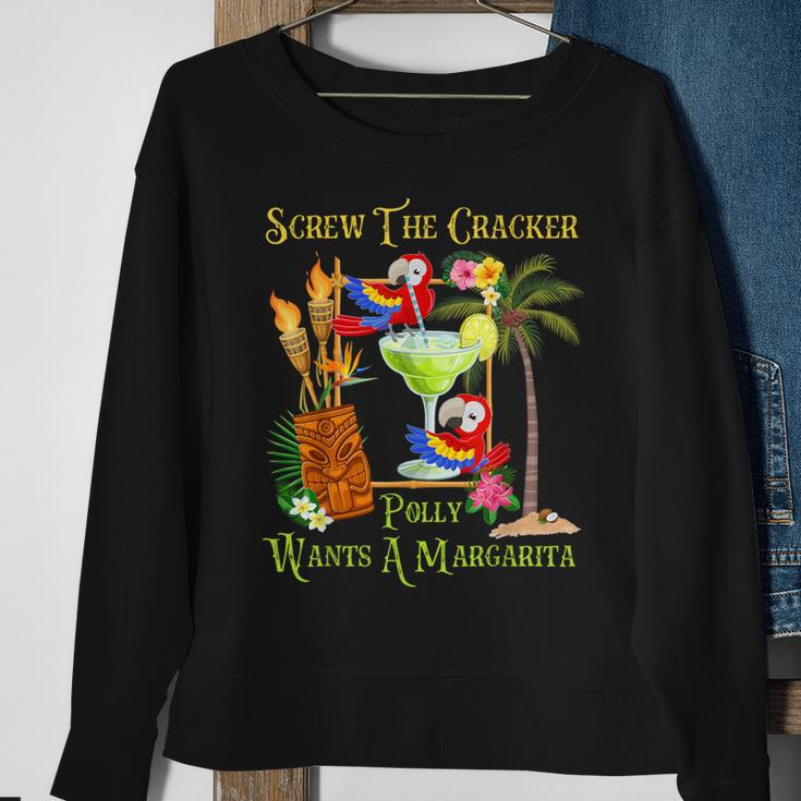 Polly Wants A Margarita Tropical Vacation Parrot Group Sweatshirt Gifts for Old Women