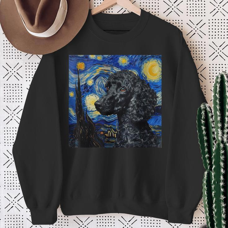 Poodle Dog Van Gogh Style Starry Night Sweatshirt Gifts for Old Women