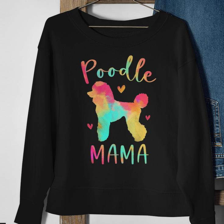 Poodle Mama Colorful Poodle Dog Mom Sweatshirt Gifts for Old Women