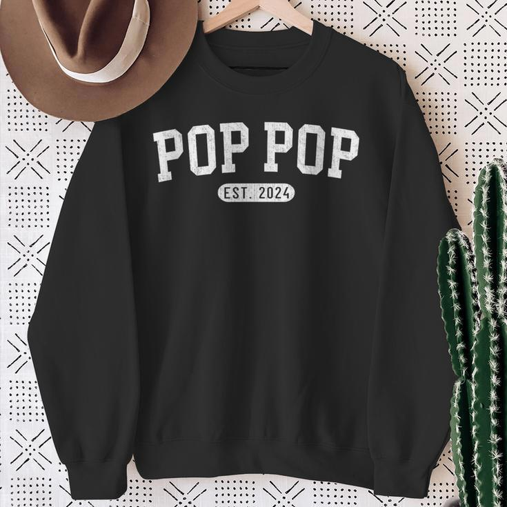 Pop Pop Est 2024 Pop Pop To Be New Pop Pop Sweatshirt Gifts for Old Women