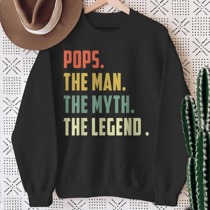 Pops The Man The Myth The Legend Father's Day Sweatshirt Gifts for Old Women