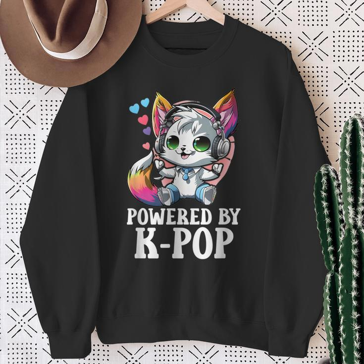 Powered By Kpop Items Bias Raccoon Merch K-Pop Merchandise Sweatshirt Gifts for Old Women
