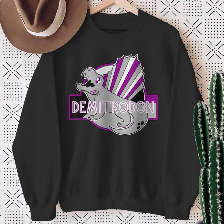 Pride Month Demitrodon Demisexual Flag Demi Sweatshirt Gifts for Old Women