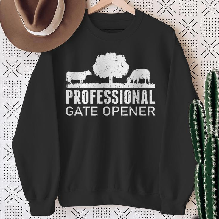 Professional Gate Opener Cow Farm Sweatshirt Gifts for Old Women