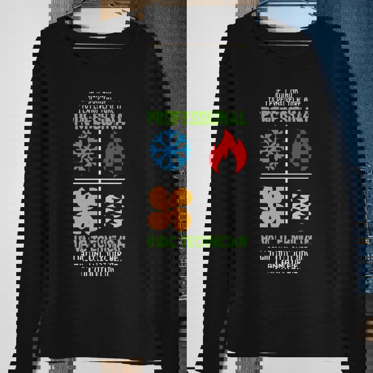 Professional Hvac Technician Hvac Heating Cooling Sweatshirt Gifts for Old Women