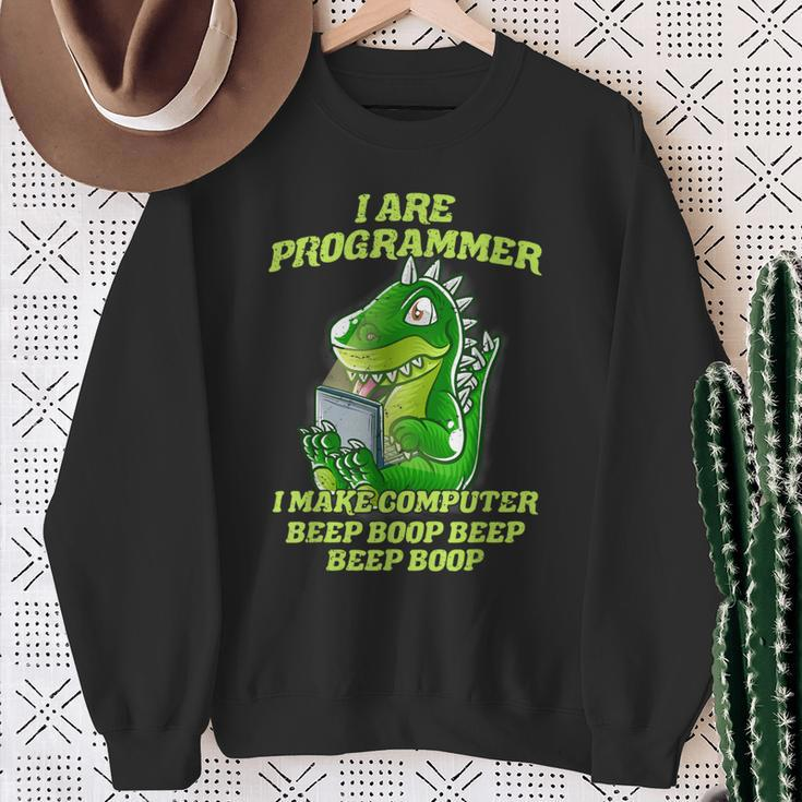 I Are Programmer T-Rex Dinosaur Nerd Dino Programmer Sweatshirt Geschenke für alte Frauen