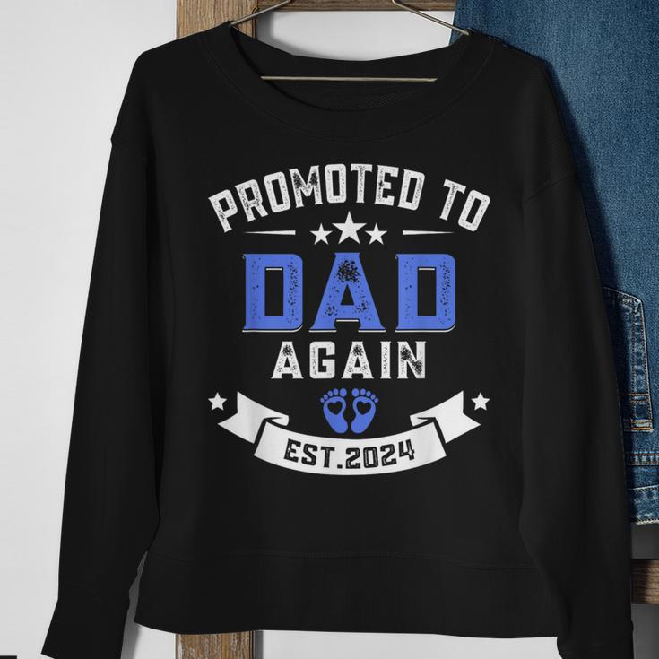 Promoted To Dad Again 2024 New Dad Father's Day Sweatshirt Gifts for Old Women