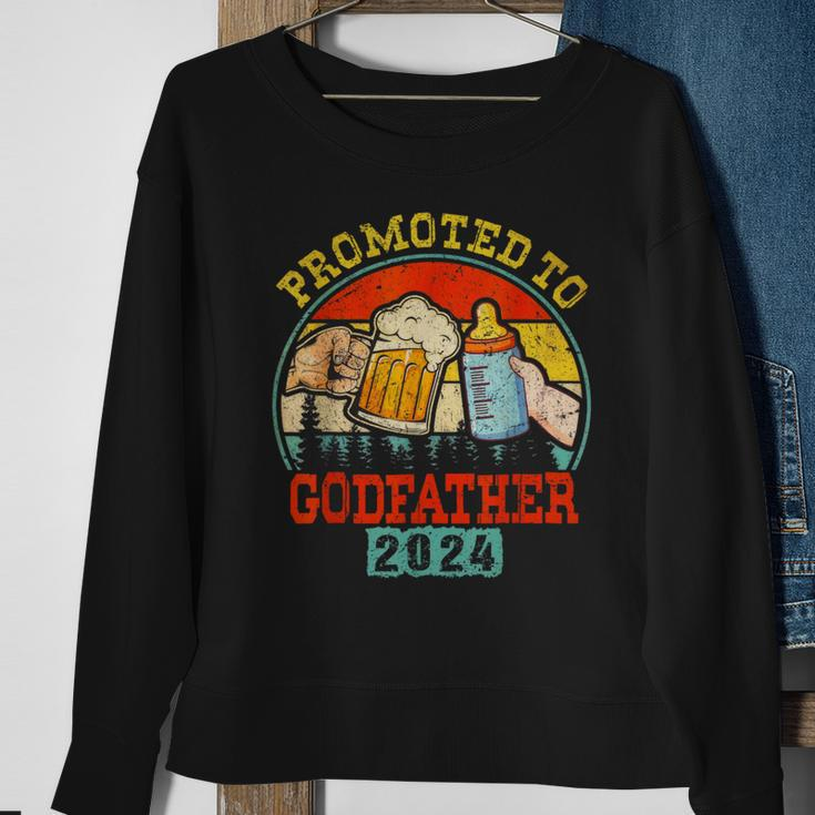 Promoted To Godfather Est 2024 First Time Daddy Father's Day Sweatshirt Gifts for Old Women