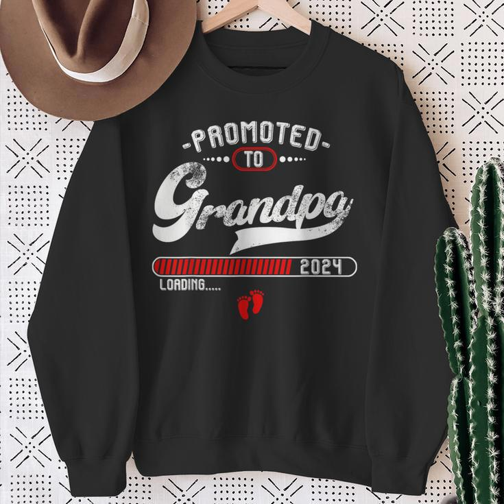 Promoted To Grandpa Est 2024 Loading Pregnancy Announcement Sweatshirt Gifts for Old Women