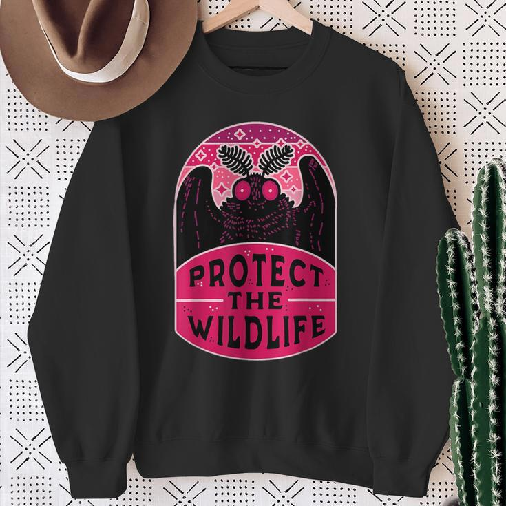 Protect The Wildlife Mothman Vintage Cryptid Sweatshirt Gifts for Old Women