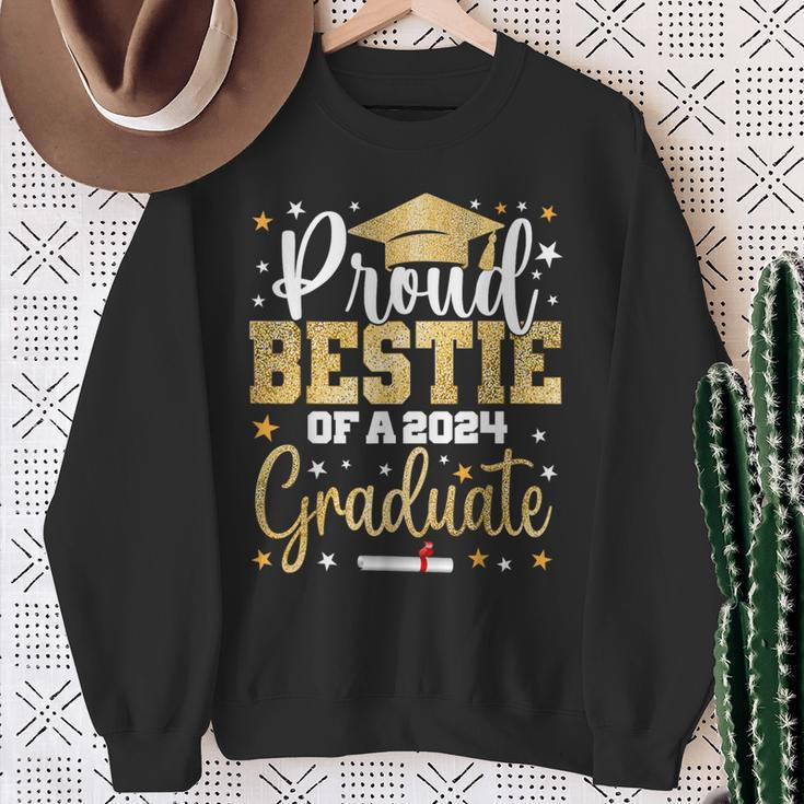 Proud Bestie Of A 2024 Graduate Class Graduation Best Friend Sweatshirt Gifts for Old Women