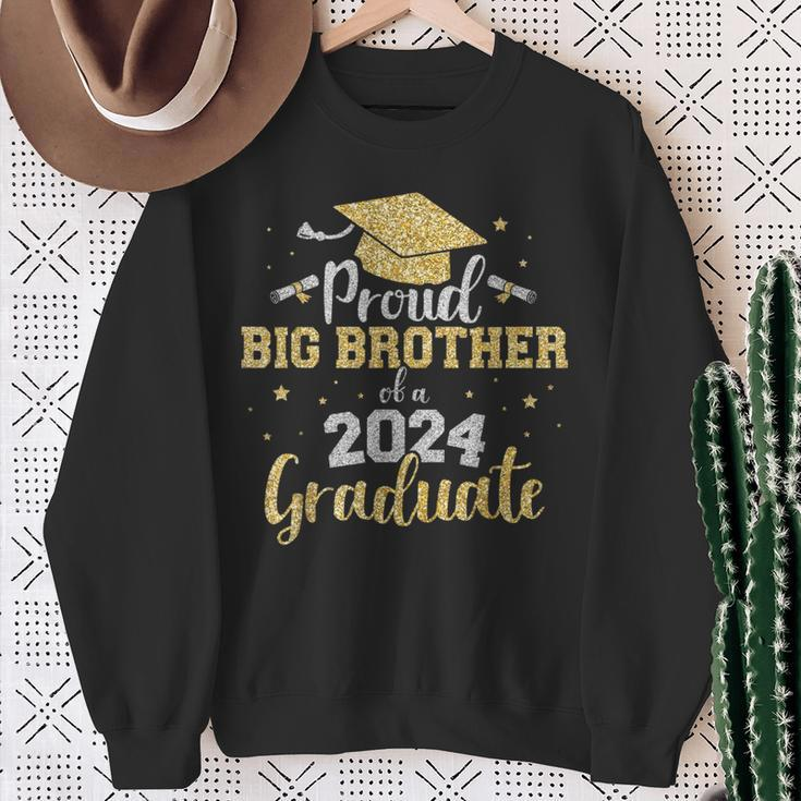 Proud Big Brother Class Of 2024 Graduate Senior Graduation Sweatshirt Gifts for Old Women