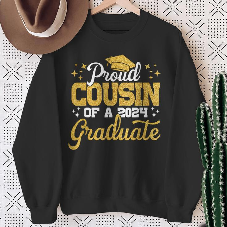 Proud Cousin Of A Class Of 2024 Graduate Senior Family Sweatshirt Gifts for Old Women
