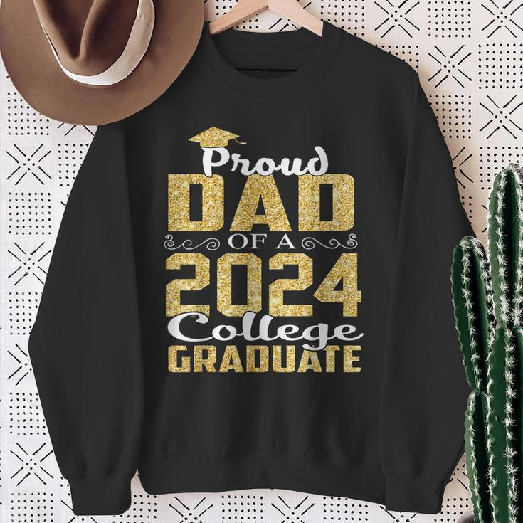 Proud Dad Of 2024 Graduate College Graduation Sweatshirt Gifts for Old Women