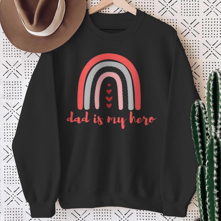 Proud Dad Hero Embracing Fatherhood With Strength And Love Sweatshirt Gifts for Old Women