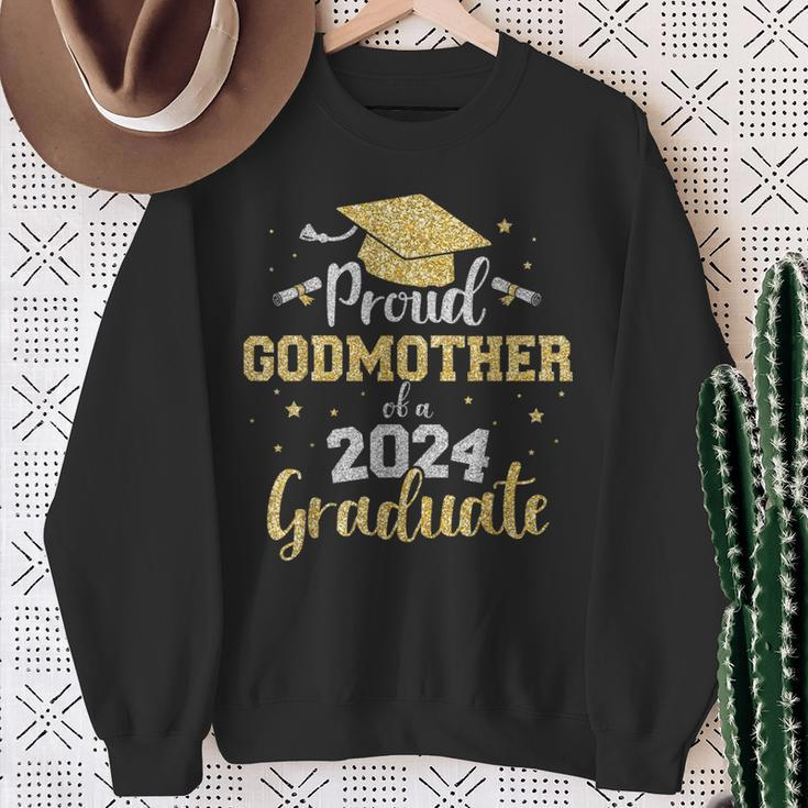 Proud Godmother Of Class Of 2024 Graduate Senior Graduation Sweatshirt Gifts for Old Women