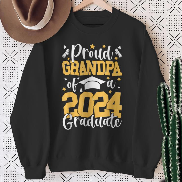 Proud Grandpa Of A Class Of 2024 Graduate Matching Family Sweatshirt Gifts for Old Women