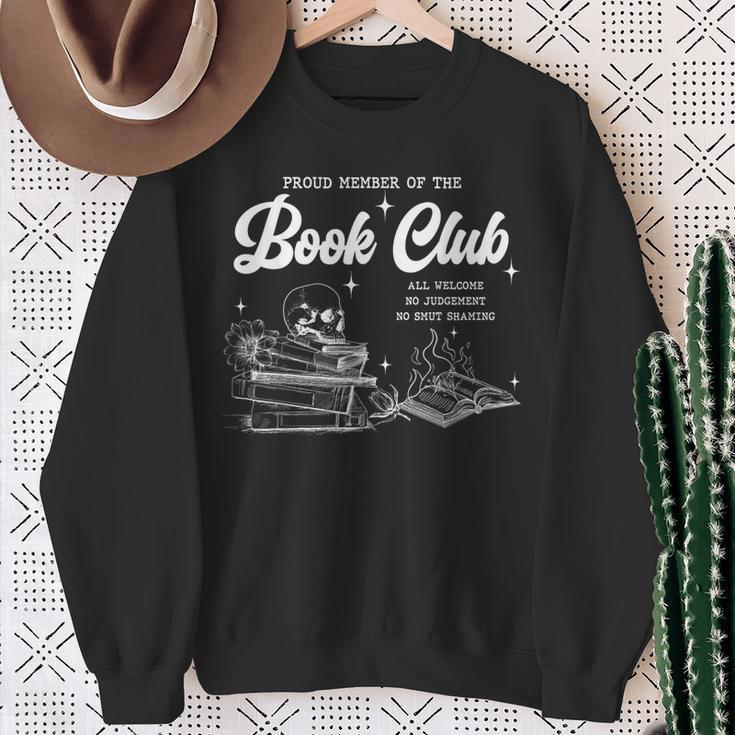 Proud Member Of The Book Club All Welcome No Judgement Skull Sweatshirt Gifts for Old Women