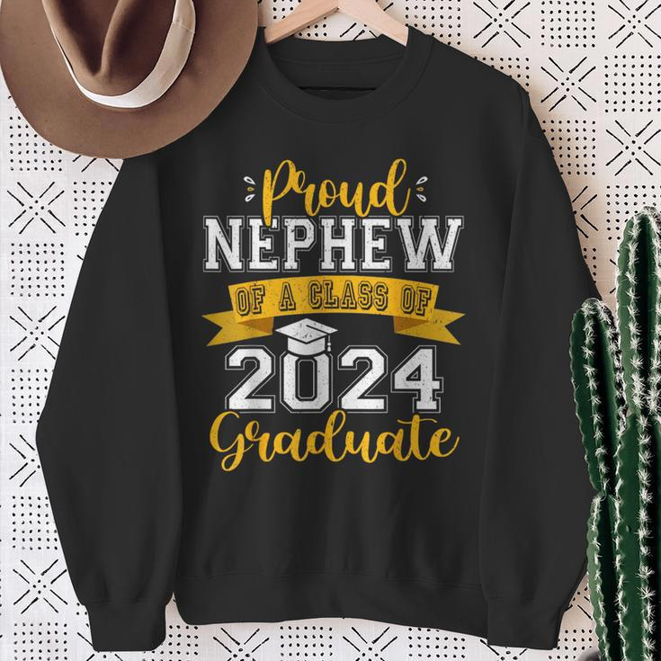 Proud Nephew Of A Class Of 2024 Graduate Senior 2024 Sweatshirt Gifts for Old Women