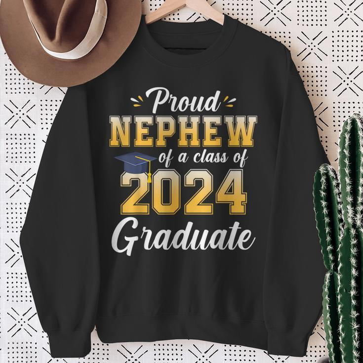 Proud Nephew Of A Class Of 2024 Graduate Senior Graduation Sweatshirt Gifts for Old Women