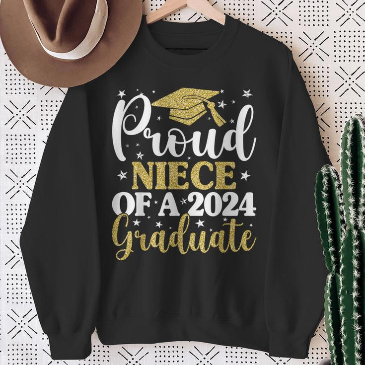Proud Niece Of A 2024 Graduate Graduation Matching Family Sweatshirt Gifts for Old Women