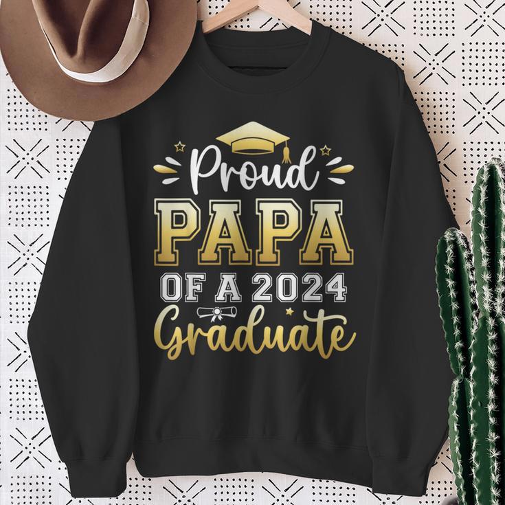 Proud Papa Of A 2024 Graduate Senior Graduation Men Sweatshirt Gifts for Old Women