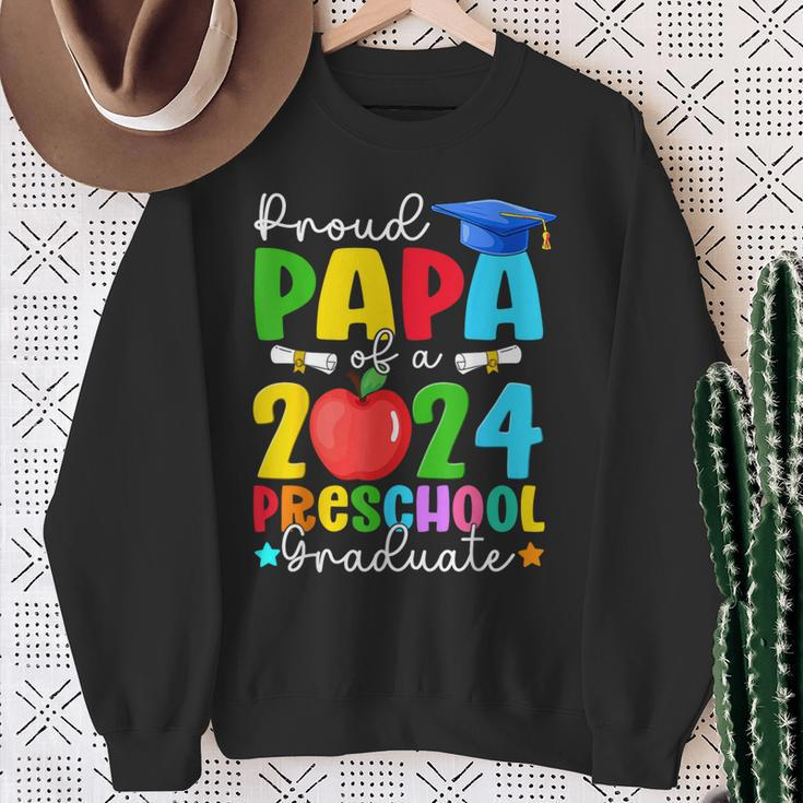 Proud Papa Of A 2024 Preschool Graduate Family Graduation Sweatshirt Gifts for Old Women