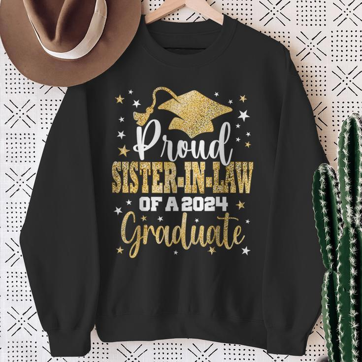 Proud Sister-In-Law Of A 2024 Graduate Class Graduation Sweatshirt Gifts for Old Women