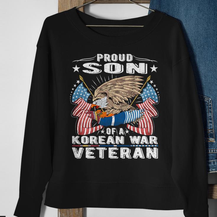 Proud Son Of A Korean War Veteran Military Vet's Child Sweatshirt Gifts for Old Women