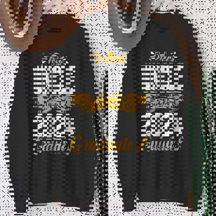 Proud Uncle Of A Class Of 2024 Graduate Senior Graduation Sweatshirt Gifts for Old Women