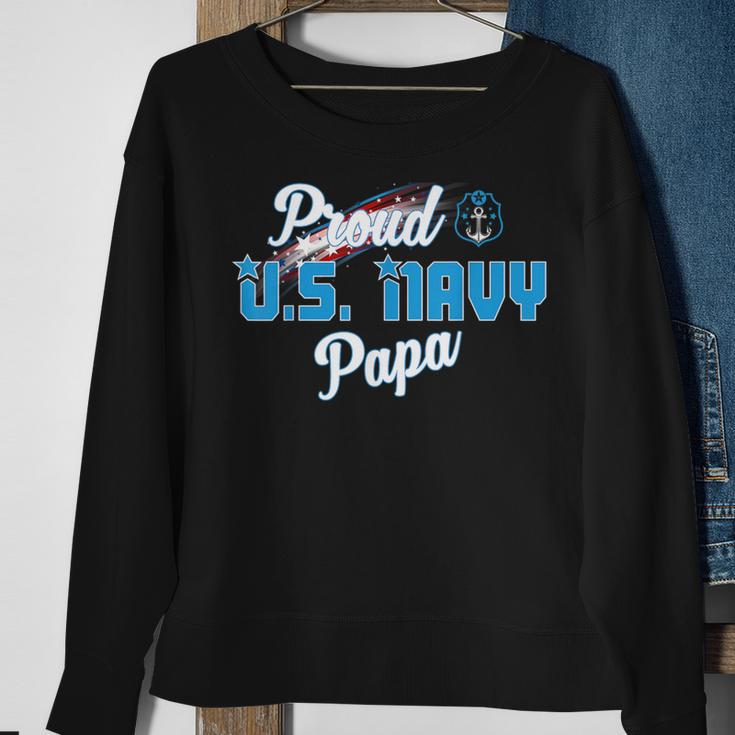 Proud Us Navy Papa Veteran Day Sweatshirt Gifts for Old Women