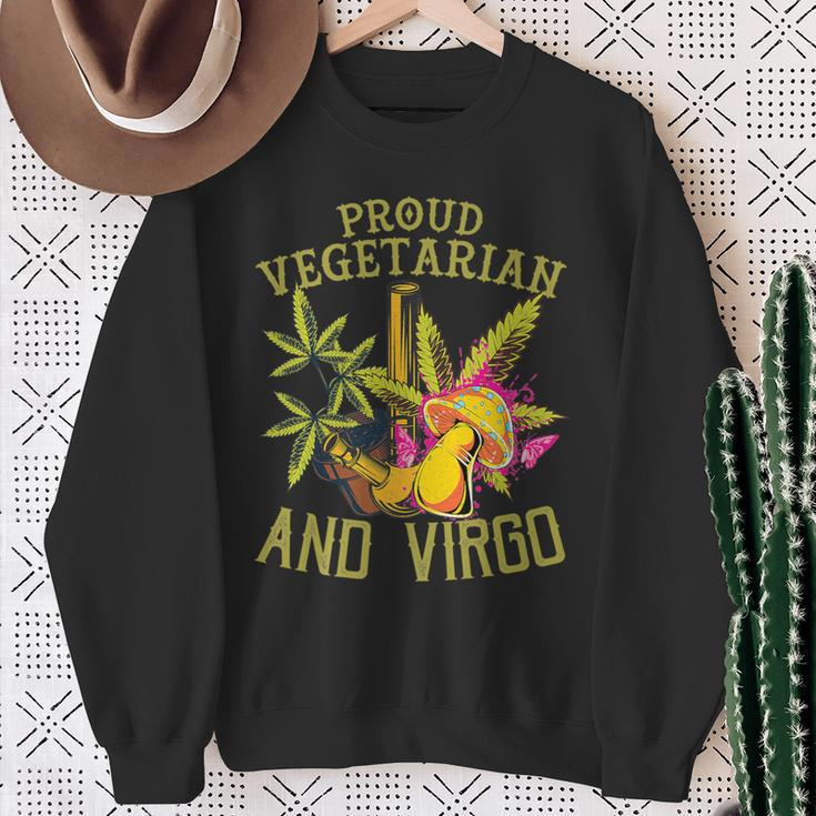 Proud Vegetarian Weed Virgo Vintage 420 Sweatshirt Gifts for Old Women